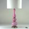 Lámpara de mesa de cerámica rosa, años 60., Imagen 7