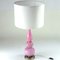 Lampada da tavolo in ceramica rosa, anni '60., Immagine 3