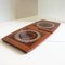 Mid-Century Ceramic and Teak Double Trivet from Wyncraft, England, 1970s 3