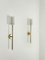 Wall Lamps in Brass and Opal Glass, Italy, 1950s Set of 2 1