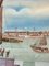 View of a Port in Asia, 20th Century, Reverse Glass Painting 6