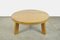 Brutalist Round Coffee Table in Massive Oak, Belgium 1960s 1