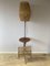 Brutalist Wrought Iron Floor Lamp with Magazine Holder and Sisal Shade, 1950s, Image 2