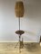 Brutalist Wrought Iron Floor Lamp with Magazine Holder and Sisal Shade, 1950s 5