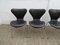 Seven / Sjuan 3107 Chairs in Black Leather by Arne Jacobsen for Fritz Hansen, Denmark, 1967, Set of 6 7