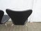 Seven / Sjuan 3107 Chairs in Black Leather by Arne Jacobsen for Fritz Hansen, Denmark, 1967, Set of 6 14