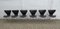 Seven / Sjuan 3107 Chairs in Black Leather by Arne Jacobsen for Fritz Hansen, Denmark, 1967, Set of 6 1