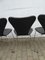 Chaises Seven / Sjuan 3107 en Cuir Noir par Arne Jacobsen pour Fritz Hansen, Danemark, 1967, Set de 6 15