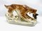Large Hunting Dog with Duck Figurine in Porcelain from Royal Dux Bohemia, 1940s 2