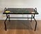 Black and Ceramic Lacquered Metal Coffee Table in the style of Jacques Adnet, 1950s 1