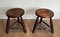 Turned Wooden Stools attributed to Charles Dudouyt, 1950s, Set of 2 11