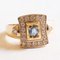 Vintage 18K Yellow Gold Ring with Topaz and Brilliant Cut Diamonds, 1960s, Image 2