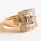 Vintage 18 Karat Gelbgold Ring mit Topas und Diamanten im Brillantschliff, 1960er 3