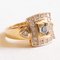 Vintage 18K Yellow Gold Ring with Topaz and Brilliant Cut Diamonds, 1960s 3