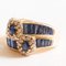 Vintage 18kKYellow Gold Ring with Sapphires and Brilliant Cut Diamonds, 1960s 8