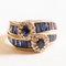 Vintage 18kK Gelbgold Ring mit Saphiren und Diamanten im Brillantschliff, 1960er 1