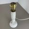 Lámpara de mesa Hollywood Regency vintage de ónix blanco con base de mármol, años 70, Imagen 14