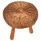 Mid-Century Wicker and Wood Tripod Stool attributed to Tony Paul, United States, 1950s 4