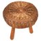 Mid-Century Wicker and Wood Tripod Stool attributed to Tony Paul, United States, 1950s, Image 4