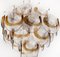 Lámpara de araña italiana vintage de Murano con 6 conchas de ámbar, años 90, Imagen 7