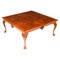 Antique Queen Anne Revival Coffee Table in Burr Walnut, 1920s 1