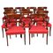 Vintage English Regency Revival Bar Back Dining Chairs, 1990s, Set of 12 1