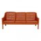 3-Sitzer Sofa 2209 aus patiniertem Cognac Leder von Børge Mogensen für Fredericia, 1980er 1