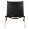 Pk-22 Lounge Chair in Patinated Black Leather by Poul Kjærholm for Fritz Hansen, 1980s 2