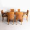 Art Deco British Burr Walnut Dining Table & Chairs, 1930s, Image 1