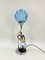 Art Deco Table Lamp with Glazed Ceramic Figure of Matrosine with a Star-Shaped Lamp Glass in Blue, Germany, 1930s, Image 1
