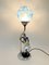 Art Deco Table Lamp with Glazed Ceramic Figure of Matrosine with a Star-Shaped Lamp Glass in Blue, Germany, 1930s, Image 2
