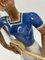 Lampe de Bureau Art Déco avec Figurine en Céramique Vernie de Matrosine avec une Lampe en Forme d'Étoile en Bleu, Allemagne, 1930s 6