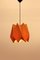 Orange Vintage Fabric Hanging Lamp, 1960s 2