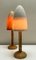 Lampes de Bureau Mushroom Vintage en Albâtre de Pegasam, 1970s, Set de 2 3