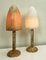 Lampes de Bureau Mushroom Vintage en Albâtre de Pegasam, 1970s, Set de 2 12