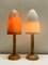 Lámparas de mesa hongo vintage de alabastro de Pegasam, años 70. Juego de 2, Imagen 2