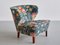 Lounge Chair in Floral Fabric and Birch by Gösta Jonsson, Sweden, 1940s, Image 1