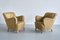 Sculptural Armchairs in Beech and Wool by Gustav Axel Berg, Sweden, 1940s, Set of 2 2