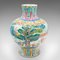 Vintage Art Deco Chinese Oriental Baluster, Ceramic Flower, Polychrome Vase, 1940s 3