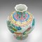 Balustre Oriental Chinois Art Déco, Fleur en Céramique, Vase Polychrome, 1940s 6