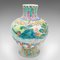 Vintage Art Deco Chinese Oriental Baluster, Ceramic Flower, Polychrome Vase, 1940s 4