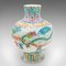 Balustre Oriental Chinois Art Déco, Fleur en Céramique, Vase Polychrome, 1940s 2