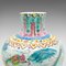 Balustre Oriental Chinois Art Déco, Fleur en Céramique, Vase Polychrome, 1940s 7