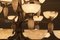 Art Deco Kronleuchter mit Alabasterschalen und beleuchteten Kegeln, 1990er 9