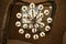 Lámpara de araña Art Déco con cuencos de alabastro y conos iluminados, años 90, Imagen 5