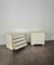 Vintage Bedside Tables in White Enameled Wood and Marble, 1970s, Set of 2 5