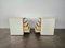Vintage Bedside Tables in White Enameled Wood and Marble, 1970s, Set of 2 6