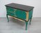 Chippendal Chest of Drawers Console Table in Turquoise Green + Sahara-Yellow, 1960s 1