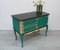 Table Console Chippendal avec Commode à Tiroirs Vert Turquoise + Jaune Sahara, 1960s 6