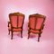 Fauteuils Cabriolet Rouges, 1950, Set de 2 2